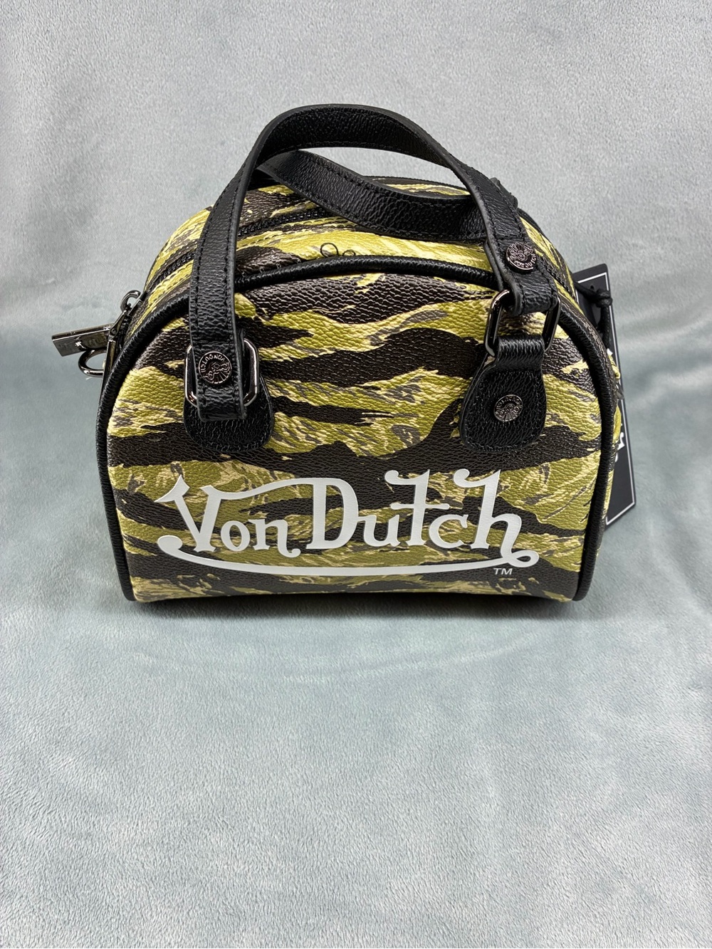 Von Dutch Yellow and Black Mini Satchel Bag